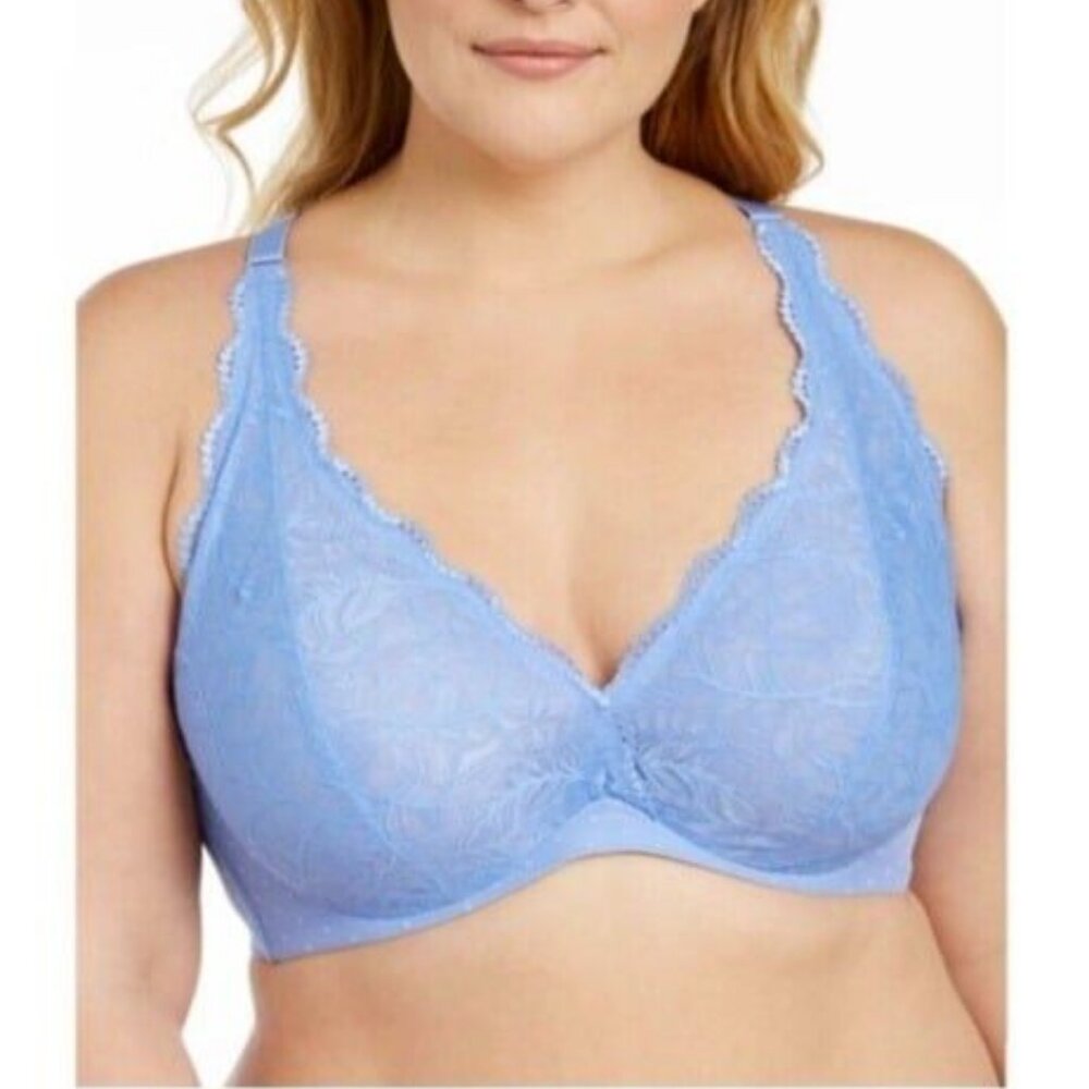 INC International Concepts Womens Bralette Bra U/W Yacht Blue Lace Size XL NEW